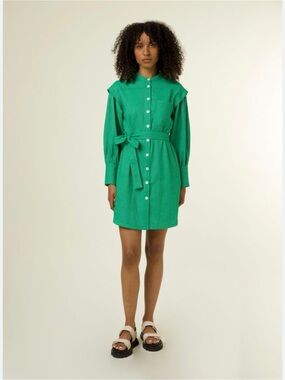 FRNCH Green Striped Knit Dress